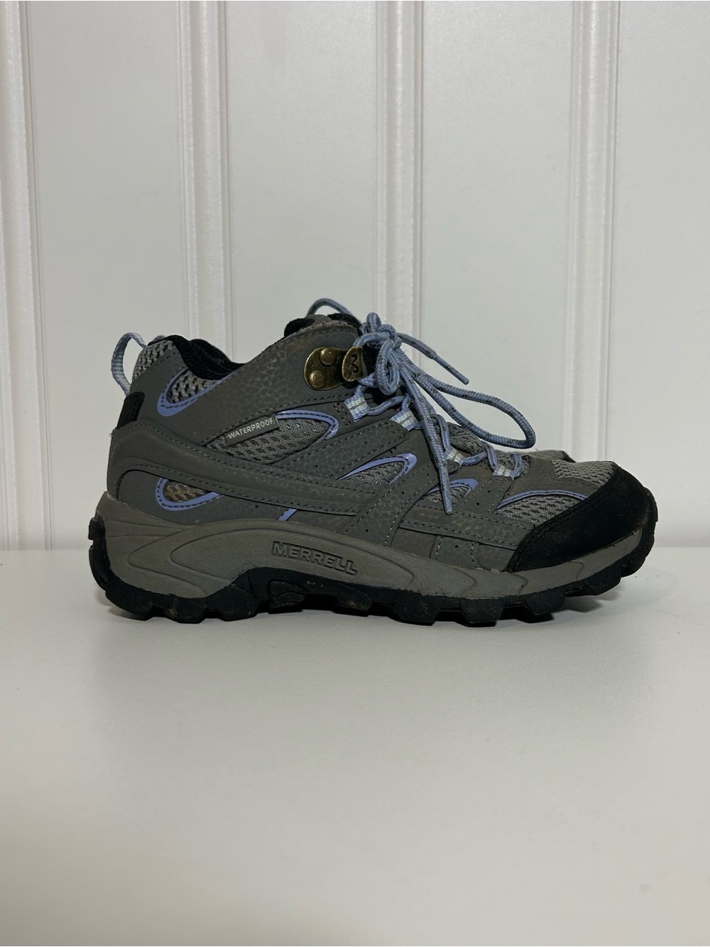 Merrell Moab 2 mid Kids' Gray purple Trail Hiking Shoe - Waterproof boots
